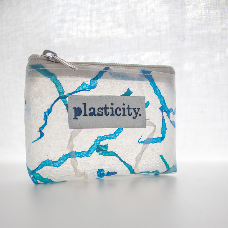 Mini upcycled plastic make-up bag