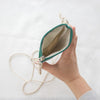 Upcycled plastic phone sling pouch | Green