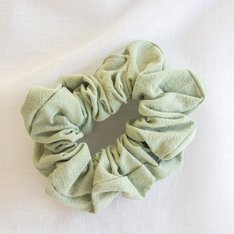 Upcycled textile waste scrunchie