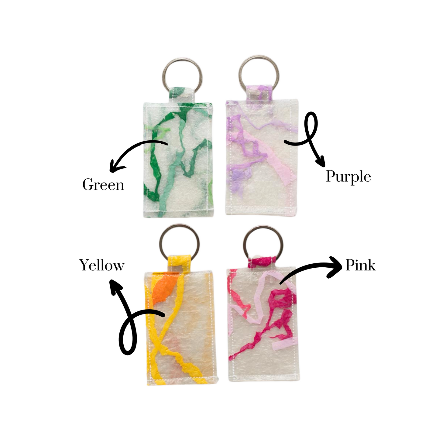 Upcycled Plastic Handmade Keychain | Colourful Squiggles