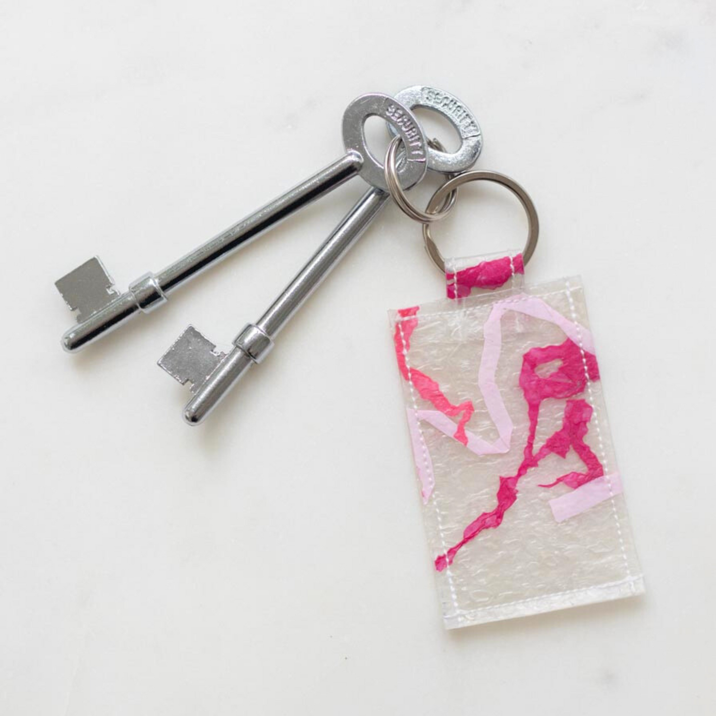 Upcycled Plastic Handmade Keychain | Colourful Squiggles