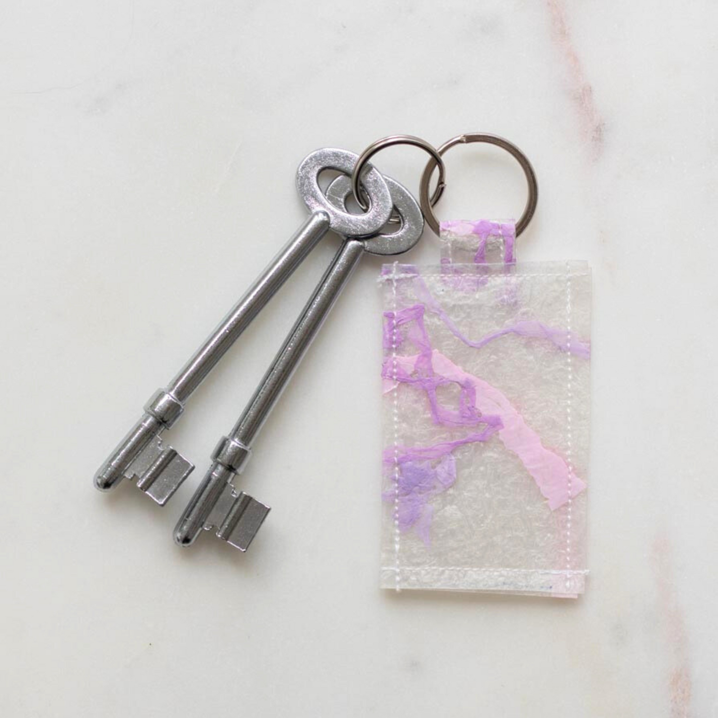 Upcycled Plastic Handmade Keychain | Colourful Squiggles