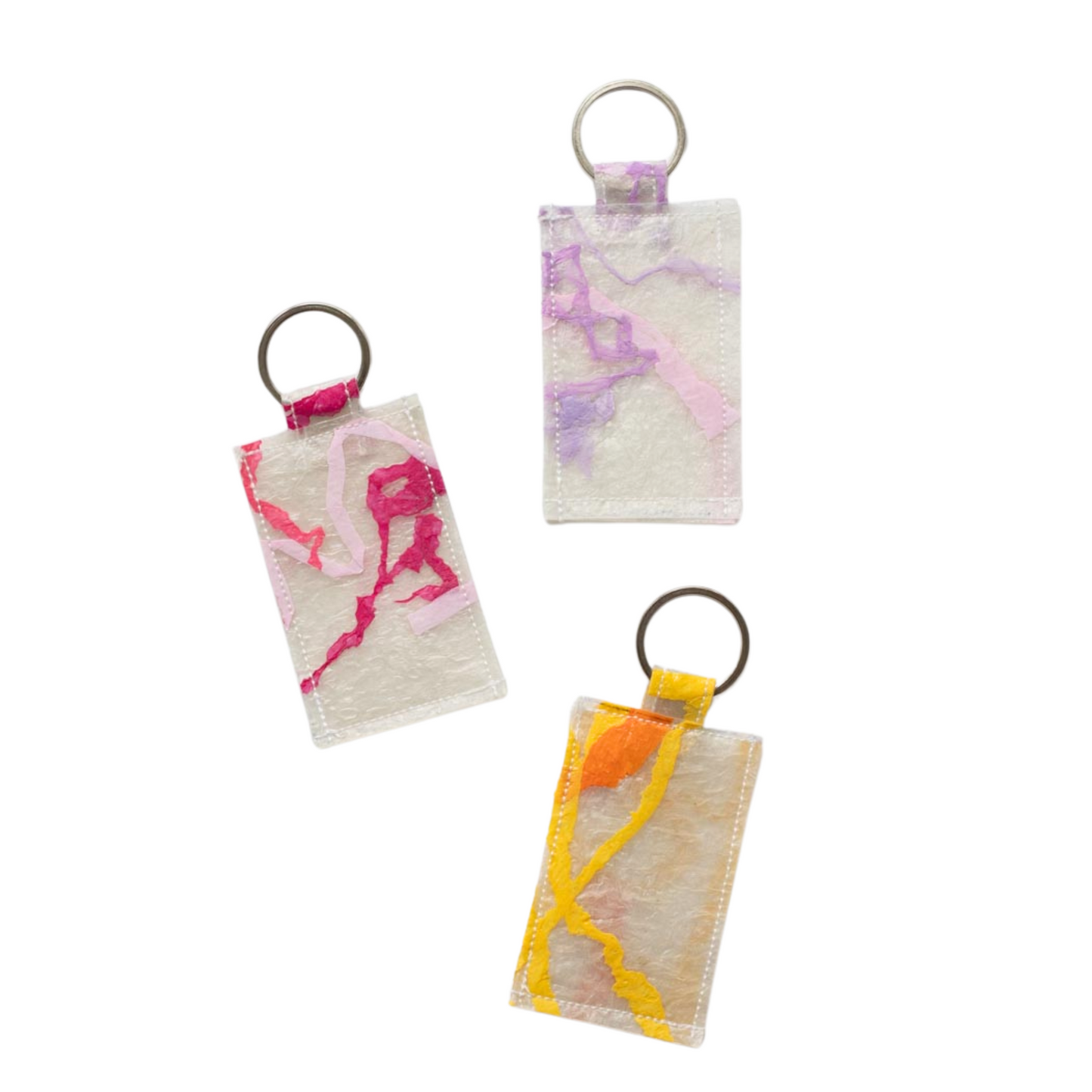 Upcycled Plastic Handmade Keychain | Colourful Squiggles